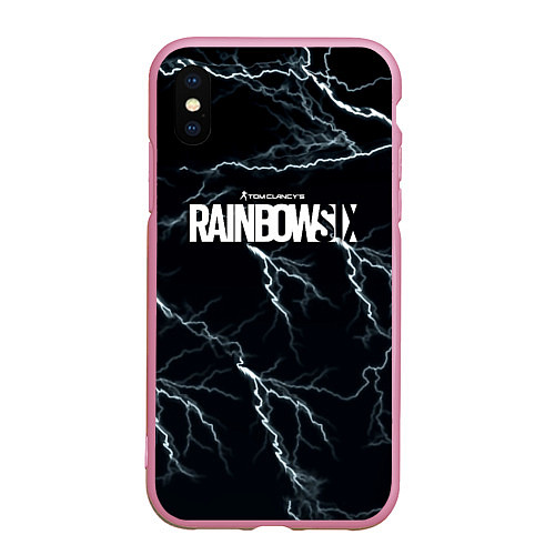 Чехол iPhone XS Max матовый Радуга 6 шторм / 3D-Розовый – фото 1
