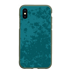 Чехол iPhone XS Max матовый Изумрудный камуфляж, цвет: 3D-темно-зеленый