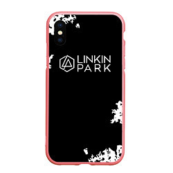 Чехол iPhone XS Max матовый Linkin Park рок бенд, цвет: 3D-баблгам