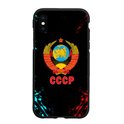 Чехол iPhone XS Max матовый Моя страна СССР краски, цвет: 3D-черный