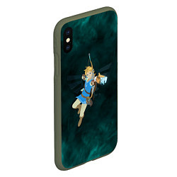 Чехол iPhone XS Max матовый Zelda the game, цвет: 3D-темно-зеленый — фото 2