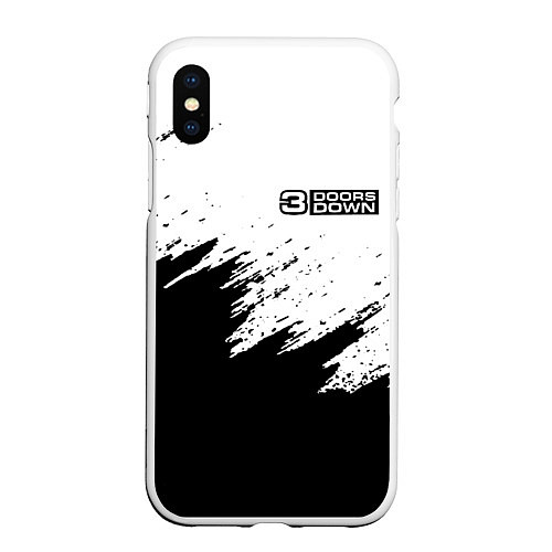 Чехол iPhone XS Max матовый 3Doors down штрихи красок / 3D-Белый – фото 1