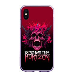 Чехол iPhone XS Max матовый Bring Me the Horizon - rock band, цвет: 3D-светло-сиреневый