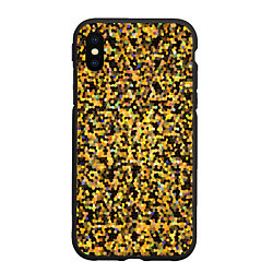 Чехол iPhone XS Max матовый Золотая мозаика, цвет: 3D-черный