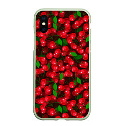 Чехол iPhone XS Max матовый Красная спелая вишня