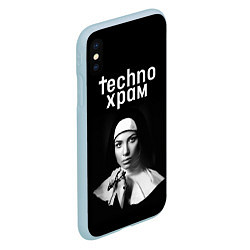 Чехол iPhone XS Max матовый Techno храм монашка с красивыми глазами, цвет: 3D-голубой — фото 2