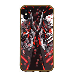 Чехол iPhone XS Max матовый Два красных черепа, цвет: 3D-коричневый