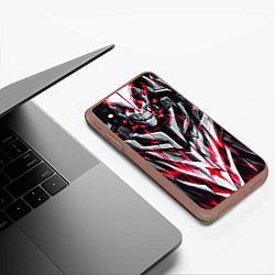 Чехол iPhone XS Max матовый Красный адский доспех, цвет: 3D-коричневый — фото 2