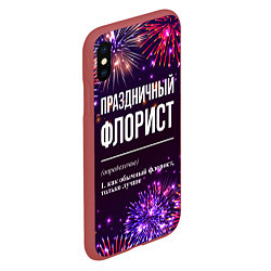 Чехол iPhone XS Max матовый Праздничный флорист: фейерверк, цвет: 3D-красный — фото 2