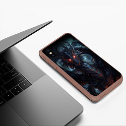 Чехол iPhone XS Max матовый Древний пещерный дракон символ 2024, цвет: 3D-коричневый — фото 2