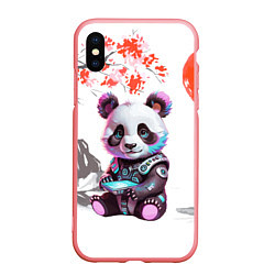 Чехол iPhone XS Max матовый Funny panda - China, цвет: 3D-баблгам