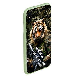 Чехол iPhone XS Max матовый Тиер солдат спецназа, цвет: 3D-салатовый — фото 2