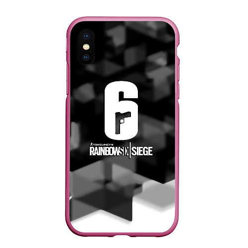 Чехол iPhone XS Max матовый Rainbow six cybersport / 3D-Малиновый – фото 1