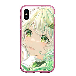 Чехол iPhone XS Max матовый Genshin Impact Nahida smile, цвет: 3D-малиновый