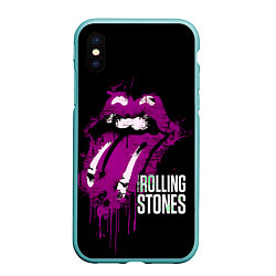 Чехол iPhone XS Max матовый The Rolling Stones - lips, цвет: 3D-мятный