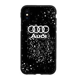 Чехол iPhone XS Max матовый Audi белая краска авто спорт