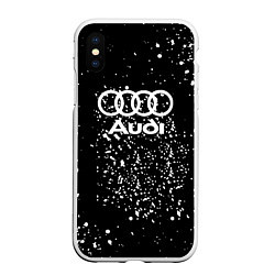 Чехол iPhone XS Max матовый Audi белая краска авто спорт, цвет: 3D-белый