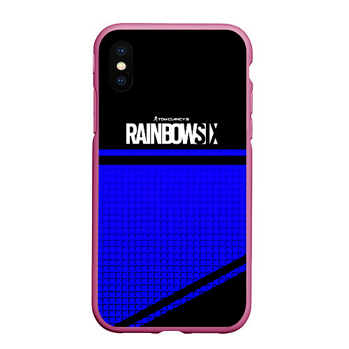 Чехол iPhone XS Max матовый Tom Clancys rainbow six geometry / 3D-Малиновый – фото 1