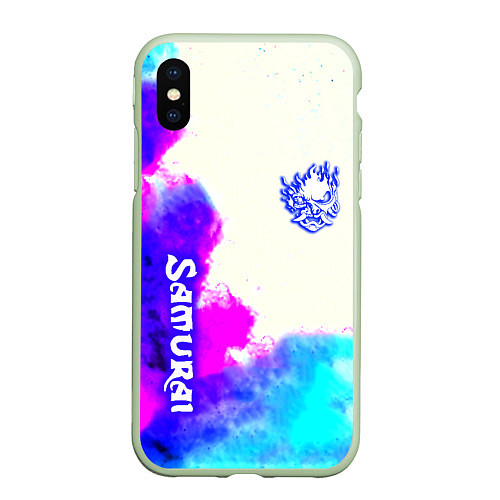 Чехол iPhone XS Max матовый Samurai neon colors / 3D-Салатовый – фото 1