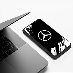 Чехол iPhone XS Max матовый Mercedes benz краски спорт, цвет: 3D-черный — фото 2