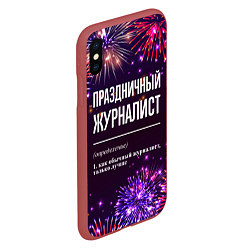 Чехол iPhone XS Max матовый Праздничный журналист: фейерверк, цвет: 3D-красный — фото 2