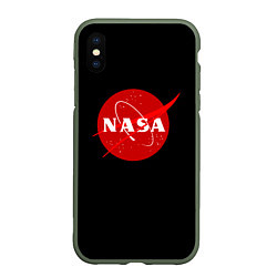 Чехол iPhone XS Max матовый NASA redlogo space usa