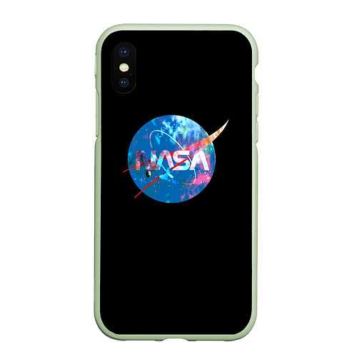 Чехол iPhone XS Max матовый NASA true space star / 3D-Салатовый – фото 1