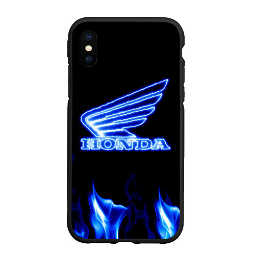 Чехол iPhone XS Max матовый Honda neon / 3D-Черный – фото 1