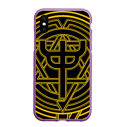 Чехол iPhone XS Max матовый Invincible Shield icon - Judas Priest / 3D-Фиолетовый – фото 1