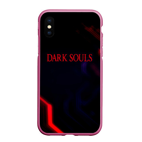 Чехол iPhone XS Max матовый Darksouls geometry cybergame / 3D-Малиновый – фото 1