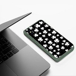 Чехол iPhone XS Max матовый Black clover pattern anime, цвет: 3D-темно-зеленый — фото 2