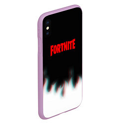 Чехол iPhone XS Max матовый Fortnite flame glitch, цвет: 3D-сиреневый — фото 2