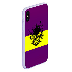 Чехол iPhone XS Max матовый Cyberpunk 2077 stripes, цвет: 3D-светло-сиреневый — фото 2