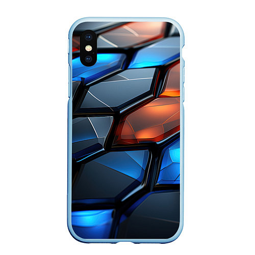 Чехол iPhone XS Max матовый Прозрачные абстрактные плиты / 3D-Голубой – фото 1