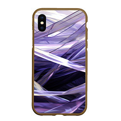 Чехол iPhone XS Max матовый Фиолетовые прозрачные полосы, цвет: 3D-коричневый