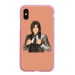 Чехол iPhone XS Max матовый Michael Jackson MJ, цвет: 3D-розовый