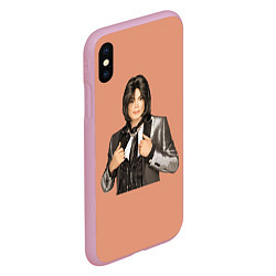 Чехол iPhone XS Max матовый Michael Jackson MJ, цвет: 3D-розовый — фото 2
