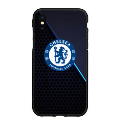 Чехол iPhone XS Max матовый Chelsea carbon sport, цвет: 3D-черный