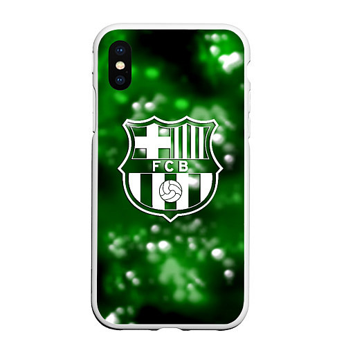 Чехол iPhone XS Max матовый Barcelona боке текстура поле / 3D-Белый – фото 1