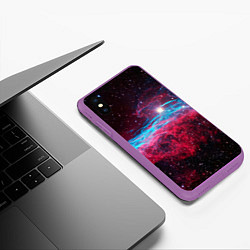 Чехол iPhone XS Max матовый Uy scuti star - neon space, цвет: 3D-фиолетовый — фото 2