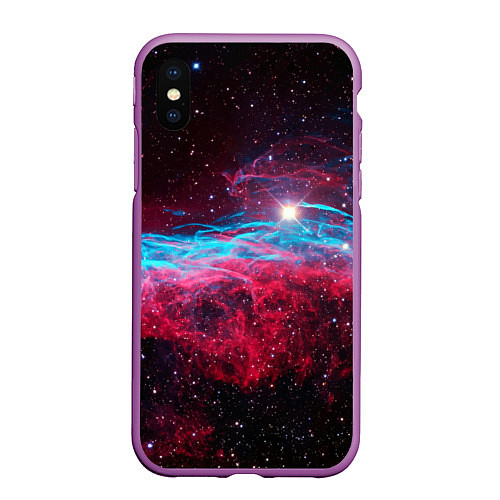 Чехол iPhone XS Max матовый Uy scuti star - neon space / 3D-Фиолетовый – фото 1