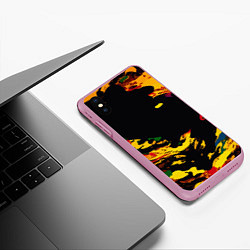 Чехол iPhone XS Max матовый Черная абстрактная дыра, цвет: 3D-розовый — фото 2