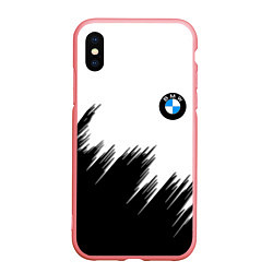 Чехол iPhone XS Max матовый BMW чёрные штрихи текстура, цвет: 3D-баблгам