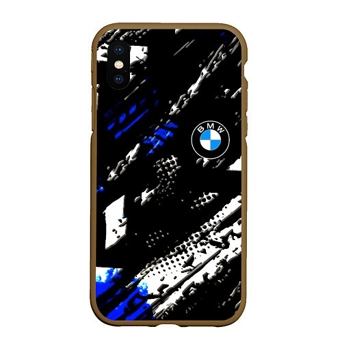 Чехол iPhone XS Max матовый BMW stripes color auto sport / 3D-Коричневый – фото 1