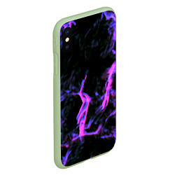 Чехол iPhone XS Max матовый Неоновая текстура разрывы текстура, цвет: 3D-салатовый — фото 2