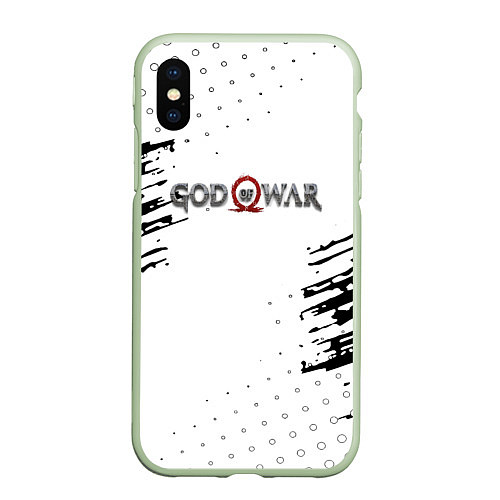 Чехол iPhone XS Max матовый God of war краски стрипс / 3D-Салатовый – фото 1