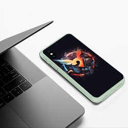 Чехол iPhone XS Max матовый Символ покемона, цвет: 3D-салатовый — фото 2