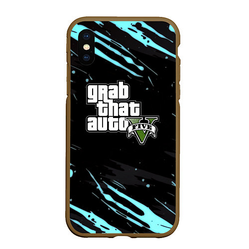 Чехол iPhone XS Max матовый GTA5 краски абстрактные / 3D-Коричневый – фото 1