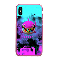 Чехол iPhone XS Max матовый 6ix9ine neon, цвет: 3D-малиновый