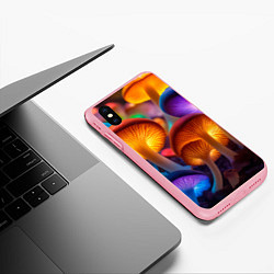 Чехол iPhone XS Max матовый Неоновые светящиеся грибы, цвет: 3D-баблгам — фото 2